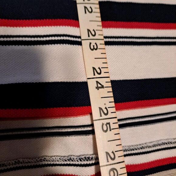 POLO Ralph Lauren Men's Blue White Striped Polo Shirt Custom Fit Size L - Picture 6 of 8